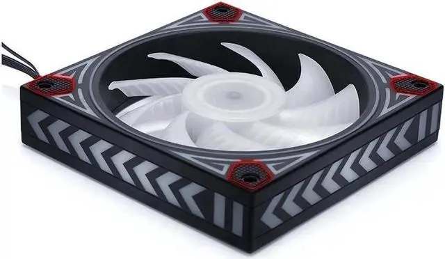 Alt view image 3 of 5 - 6pcs12cm LED fan rainbow iridescence 120mm fan 3pin+molex 4D 12V for pc computer set up gaming radiator cooling fan