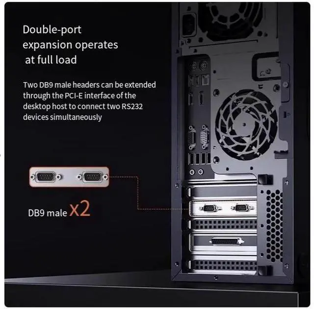 Alt view image 6 of 6 - UGREEN PCIE-E to RS-232 serial port expansion card COM port desktop computer host adapter card 9-pin DB9 industrial control