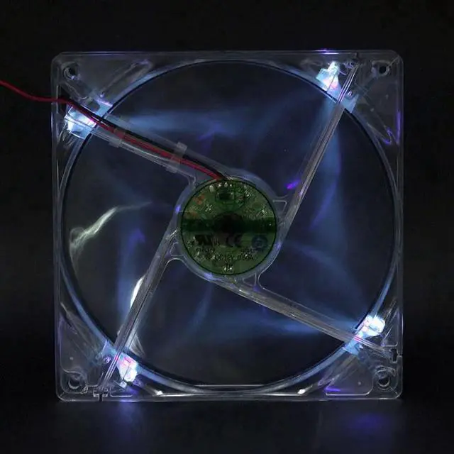 Alt view image 3 of 6 - Global fan 14cm 14025 computer chassis power cooling fan 12V 0.5A 140mm transparent Purple LED cooler 2-Wire 2-pin S1402512HH