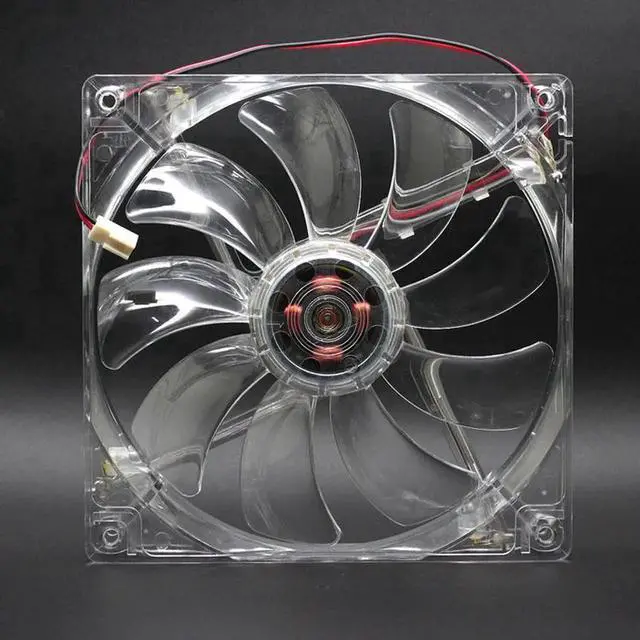 Alt view image 6 of 6 - Global fan 14cm 14025 computer chassis power cooling fan 12V 0.5A 140mm transparent Purple LED cooler 2-Wire 2-pin S1402512HH