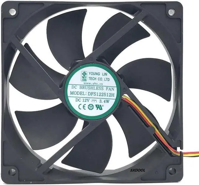 Main image of Young Lin 12025 12CM 12V 3.4W DC chassis cooling fan DFS122512H 3-wire Mute fan