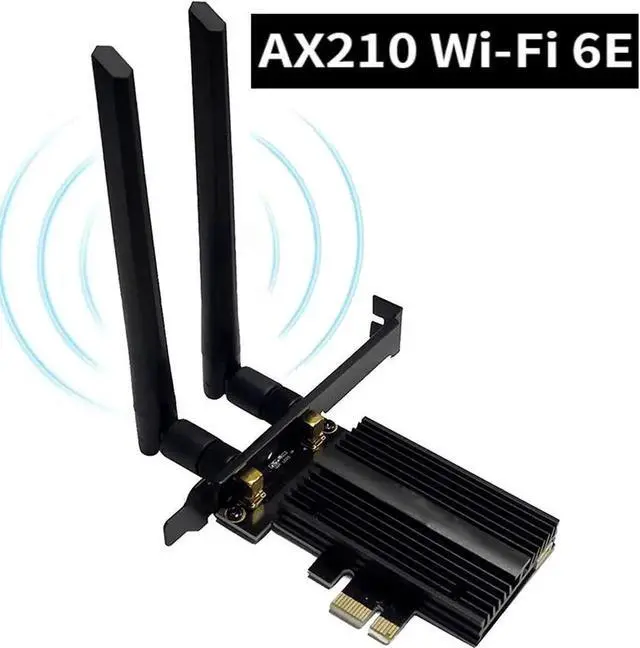 Main image of WiFi 6E 5400Mbps AX210 wireless PCIe card, updated to 6G/5.8G/2.4GHz Tri-Band, Bluetooth 5.2, 802.11AX Internal Network Adapter for PC with MU-MIMO, Ultra-Low Latency, Support Windows10 (64bit)