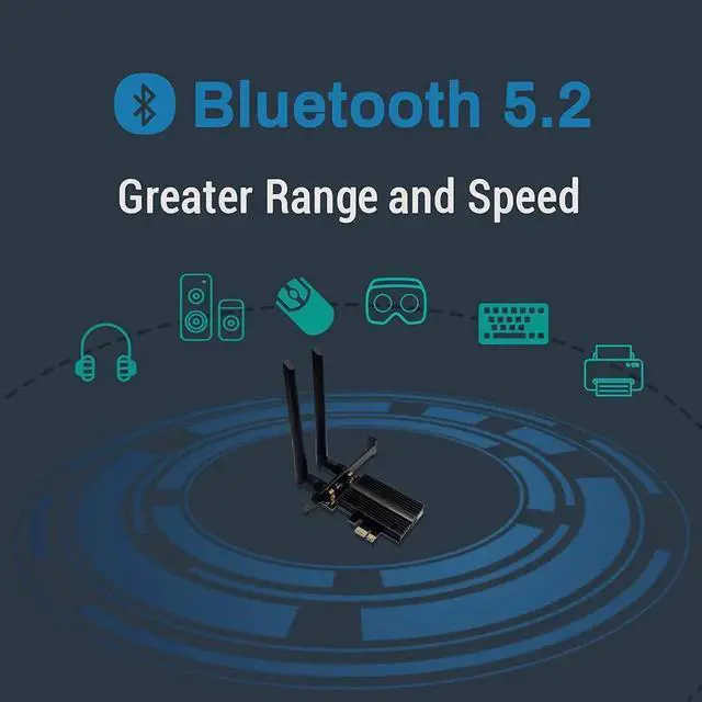 Alt view image 6 of 7 - WiFi 6E 5400Mbps AX210 wireless PCIe card, updated to 6G/5.8G/2.4GHz Tri-Band, Bluetooth 5.2, 802.11AX Internal Network Adapter for PC with MU-MIMO, Ultra-Low Latency, Support Windows10 (64bit)