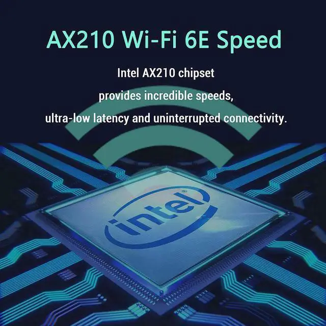Alt view image 5 of 7 - WiFi 6E 5400Mbps AX210 wireless PCIe card, updated to 6G/5.8G/2.4GHz Tri-Band, Bluetooth 5.2, 802.11AX Internal Network Adapter for PC with MU-MIMO, Ultra-Low Latency, Support Windows10 (64bit)