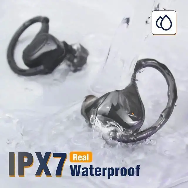 Alt view image 7 of 7 - Ture Wireless Earbuds with Earhooks for Small Ears, Mini Bluetooth Earbuds with Microphone, IPX7 Waterproof Bluetooth Headphones, 24H Playtime, Wireless Earphones for Sport and Working Out