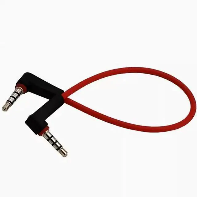 Alt view image 3 of 5 - Gold-plated elbow 3.5mm 4 male to 4 male audio cable aux car computer headset cable
