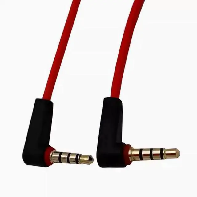 Alt view image 4 of 5 - Gold-plated elbow 3.5mm 4 male to 4 male audio cable aux car computer headset cable