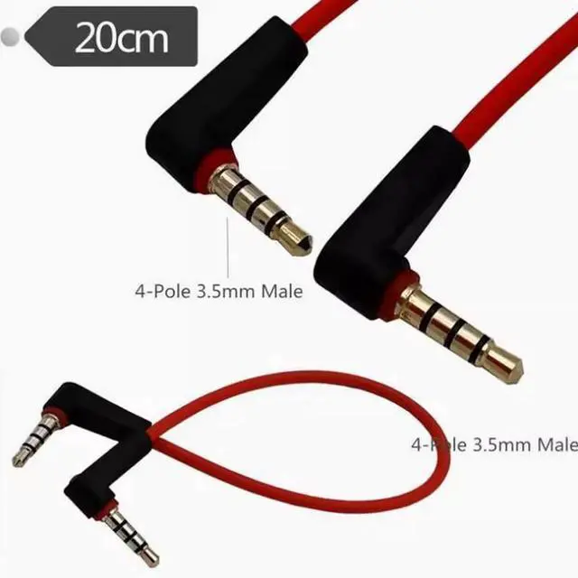 Main image of Gold-plated elbow 3.5mm 4 male to 4 male audio cable aux car computer headset cable