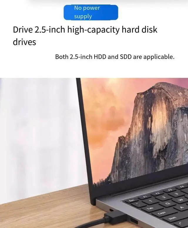 Alt view image 3 of 6 - SATA to USB3.0 hard drive enclosure adapter 5Gbps, suitable for 2.5-inch desktop and laptop computers to replace optical drives with mechanical ssd solid-state drives