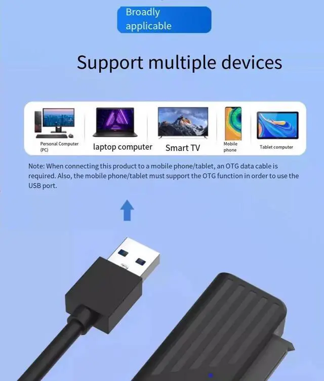 Alt view image 2 of 6 - SATA to USB3.0 hard drive enclosure adapter 5Gbps, suitable for 2.5-inch desktop and laptop computers to replace optical drives with mechanical ssd solid-state drives