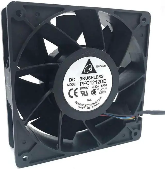 Alt view image 3 of 4 - PFC1212DE Delta 12V PWM 120mm 12038 fan 1.5K-5.5K RPM 252 CFM BEAST cooling fan 4-PIN 4 wire
