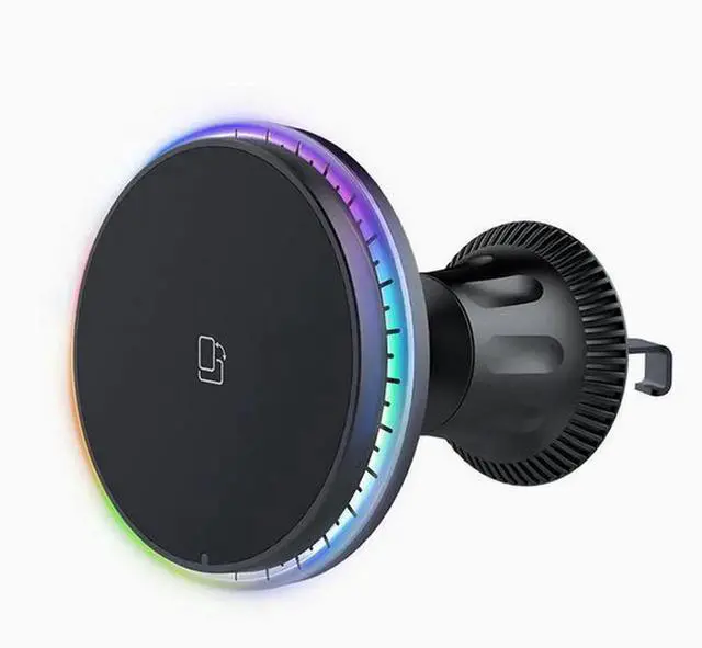 Main image of 15W colorful magnetic mobile phone stand charger Magsafe is suitable for Apple mobile phone car wireless charger