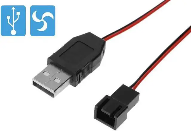 Alt view image 3 of 5 - 2pcs DIY USB to fan 2pin/3pin power supply USB charger conversion cable 5V cable (length 50cm ) Campers carry it with you, backpackers light-weight equipment, tent fan ventilation companion