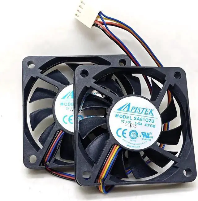 Main image of set of 2 fans Shuttle XH170V Slim PC Computer APISTEK SA61O2U SA6102U PFGA 6010 slim 60x60x10mm 60mm 6CM 4Pin Cooling Fan