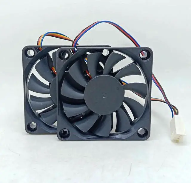 Alt view image 3 of 3 - set of 2 fans Shuttle XH170V Slim PC Computer APISTEK SA61O2U SA6102U PFGA 6010 slim 60x60x10mm 60mm 6CM 4Pin Cooling Fan