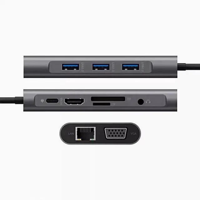 Alt view image 3 of 5 - Type-C 10-in-1 HUB Dock 10 in 1 Laptop Dock hub USB