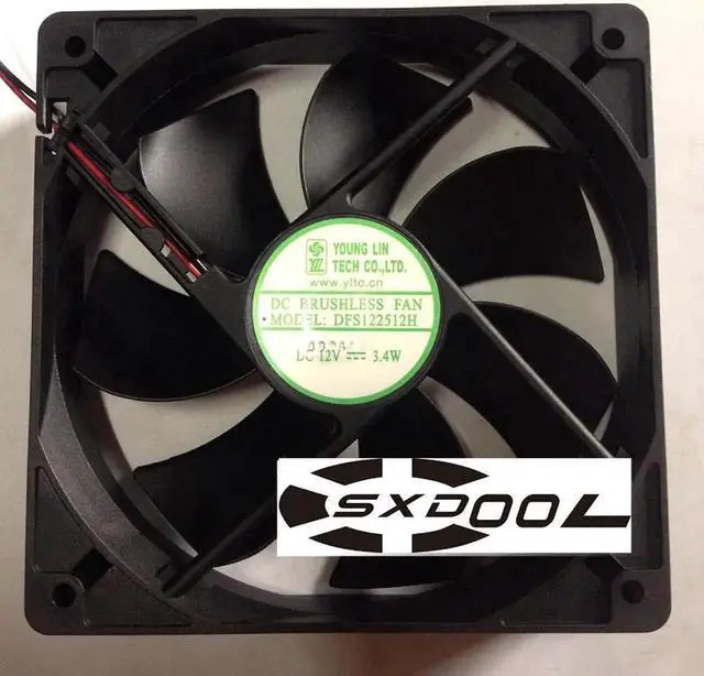 Alt view image 3 of 3 - Young Lin 12025 12CM 12V 3.4W DC chassis cooling fan DFS122512H Mute cooler 2-wire 2-pin