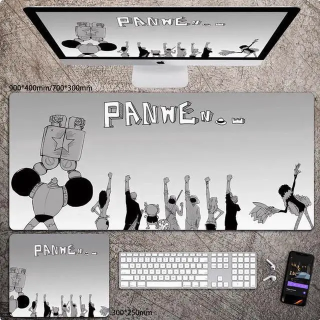 Main image of Anime One Piece mouse pad Extended Gaming Mouse Pad with Stitched Edges, Large Mouse pad with Non-Slip Rubber Base for Work & Gaming, Office & Home 800*300mm
