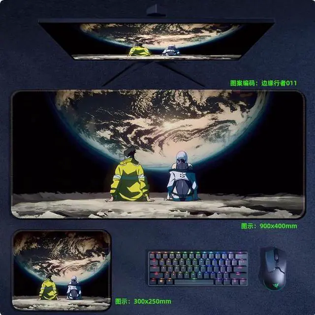 Main image of Cyberpunk:Edgerunners anime mouse pad Extended Gaming Mouse Pad with Stitched Edges Large Mouse pad with Non-Slip Rubber Base for Work & Gaming, Offi ce & Home,