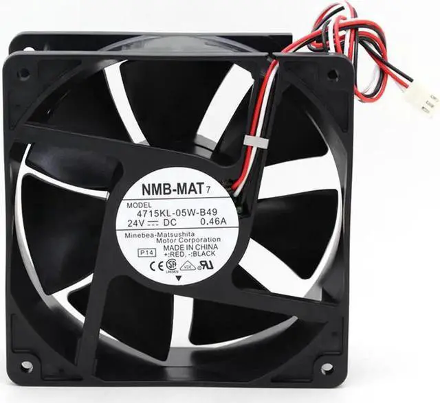 Alt view image 2 of 3 - NEW NMB-MAT 4715KL-05W-B49 12038 12cm 120mm DC 24V 0.46A 3 wire server axial cooling fan blowers 120*38MM