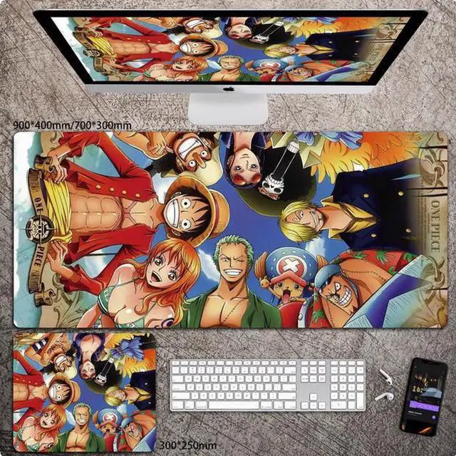 Main image of Anime One Piece mouse pad Extended Gaming Mouse Pad with Stitched Edges, Large Mouse pad with Non-Slip Rubber Base for Work & Gaming, Office & Home 300*250mm