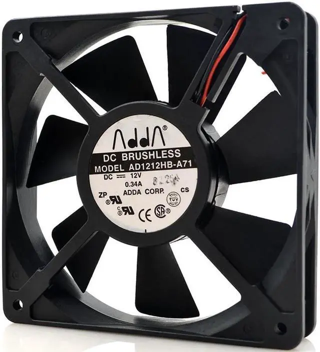 Alt view image 3 of 4 - 12cm ADDA AD1212HB-A71 120*120*25mm DC 12V 0.34A 2wire case cooling fan