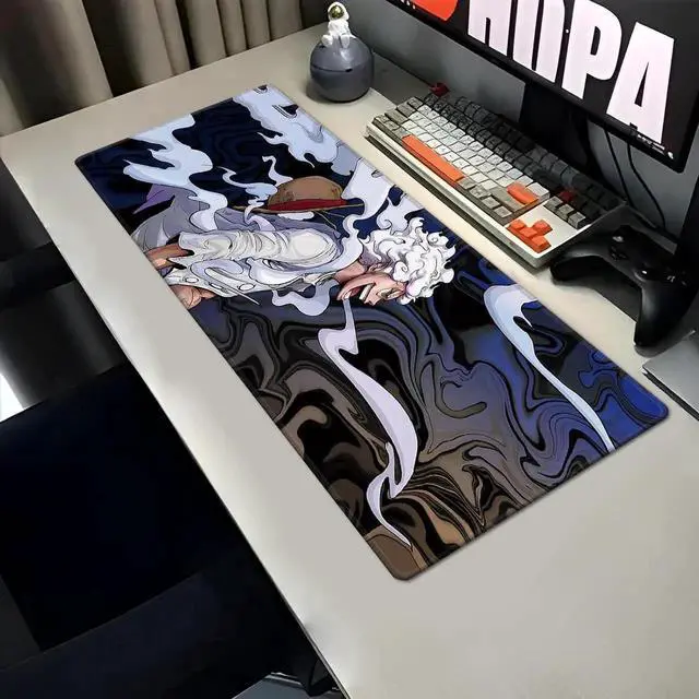 Alt view image 3 of 7 - Anime One Piece Gaming Mouse Pad Non-Slip Rubber Desk Mat Gear 5 Luffy Mousepad for Office Desk Decor 31.5 x 11.8inches x 3mm