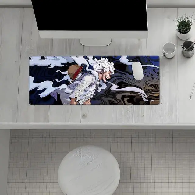 Alt view image 7 of 7 - Anime One Piece Gaming Mouse Pad Non-Slip Rubber Desk Mat Gear 5 Luffy Mousepad for Office Desk Decor 31.5 x 11.8inches x 3mm