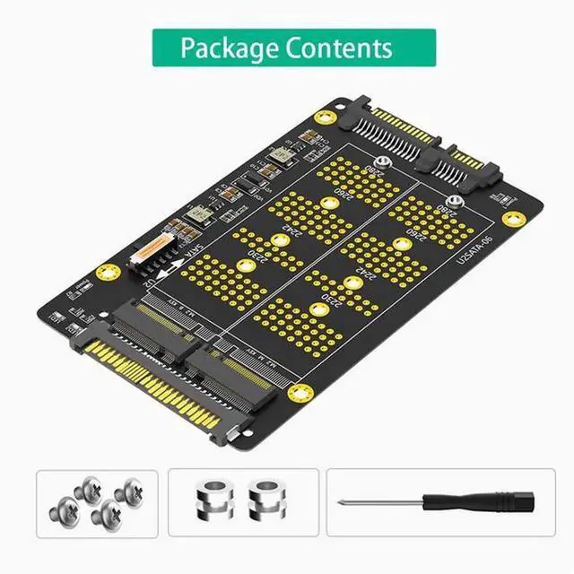 Alt view image 4 of 5 - 2-in-1 M.2 NVME PCI-E SSD to U.2 SFF-8639 SATA adapter card