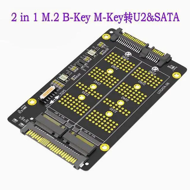 Alt view image 5 of 5 - 2-in-1 M.2 NVME PCI-E SSD to U.2 SFF-8639 SATA adapter card