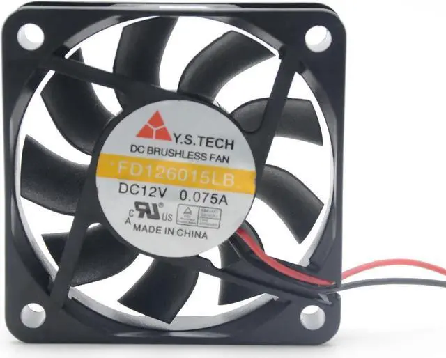 Alt view image 3 of 6 - Original Y.S.Tech FD126015LB 6014 6cm 60mm DC 12V 0.075A double ball silent cooling fan