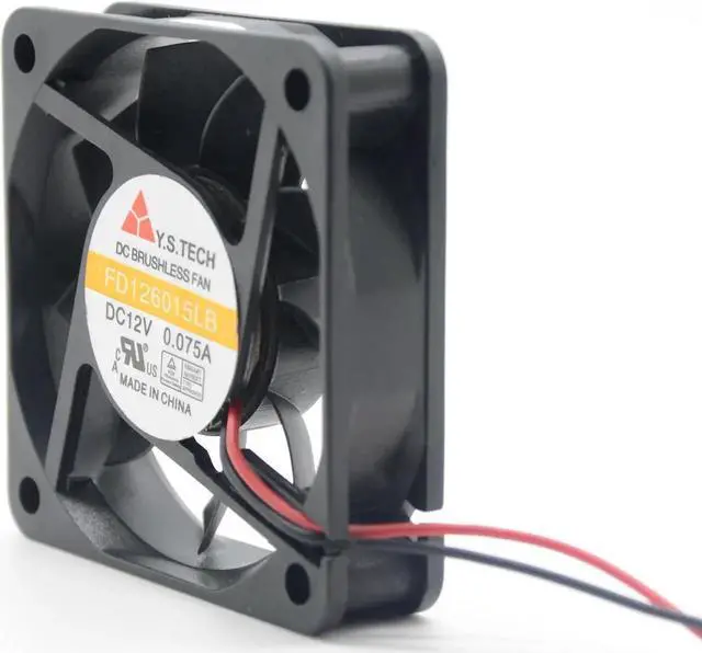 Alt view image 4 of 6 - Original Y.S.Tech FD126015LB 6014 6cm 60mm DC 12V 0.075A double ball silent cooling fan