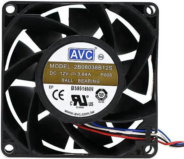 Main image of New AVC 2B08038B12S 8cm 8038DC 12V 3.84A 4-wire PWM Server High-volume cooling Fan