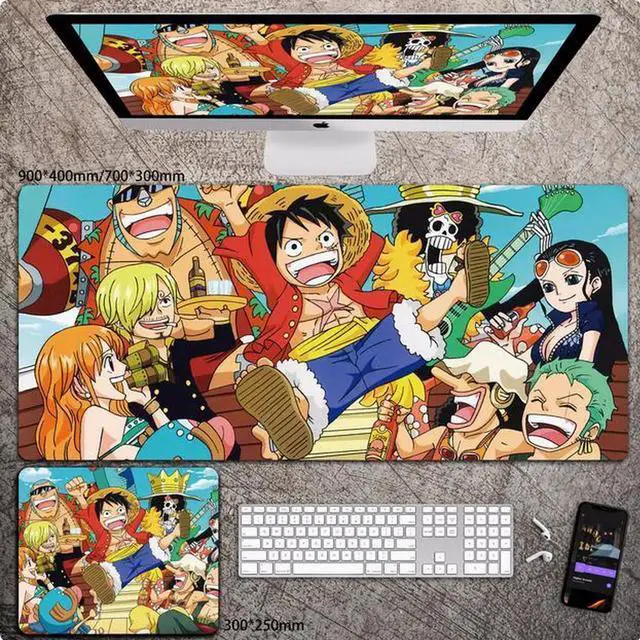 Main image of Anime One Piece mouse pad Extended Gaming Mouse Pad with Stitched Edges, Large Mouse pad with Non-Slip Rubber Base for Work & Gaming, Office & Home 300*250mm