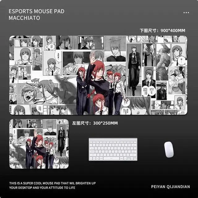 Main image of Chainsaw Man anime Makima mouse pad Extended Gaming Mouse Pad with Stitched Edges, Large Mouse pad with Non-Slip Rubber Base for Work & Gaming, Office & Home,
