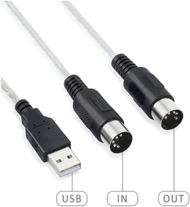 Alt view image 4 of 4 - USB To Midi Cable Adapter Converter For PC Computer Music Keyboard