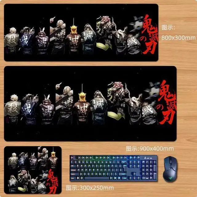 Main image of Anime Demon Slayer mouse pad Extended Gaming Mouse Pad with Stitched Edges, Large Mouse pad with Non-Slip Rubber Base for Work & Gaming, Office & Home 300*250mm