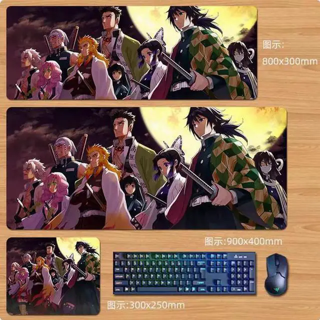 Main image of Anime Demon Slayer mouse pad Extended Gaming Mouse Pad with Stitched Edges, Large Mouse pad with Non-Slip Rubber Base for Work & Gaming, Office & Home 300*250mm