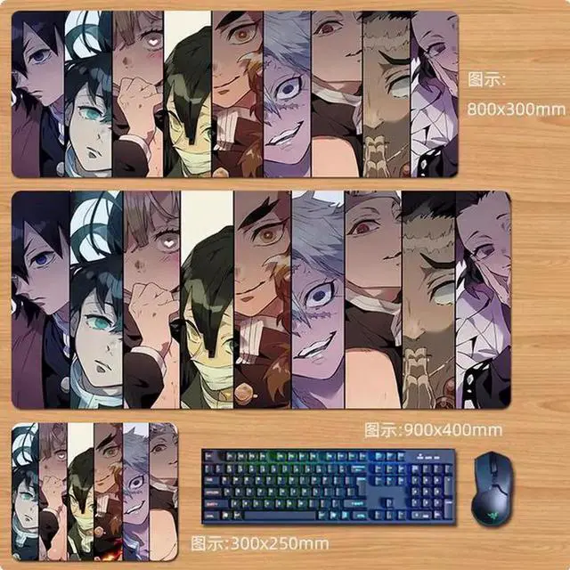 Main image of Anime Demon Slayer mouse pad Extended Gaming Mouse Pad with Stitched Edges, Large Mouse pad with Non-Slip Rubber Base for Work & Gaming, Office & Home 800*300mm