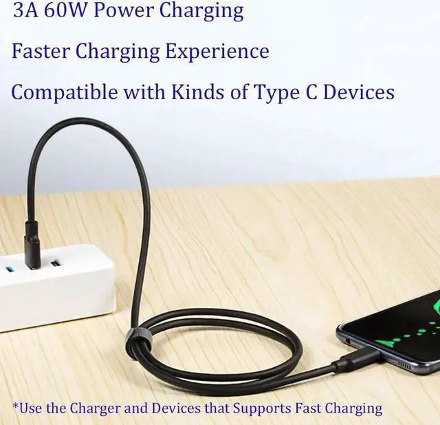 Alt view image 4 of 7 - USB3.2 Type A to USB-C 10Gbps Cable,USB3.2 Gen 2 Type C Data Cable, 3A 60W PD Fast Charging Cable, 2 Pack 10ft+10ft
