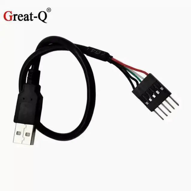 Alt view image 5 of 5 - Motherboard USB pin to USB cable USB to DuPont 2.54/1*5P cable USB AM/ DuPont baffle cable