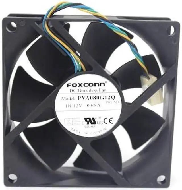 Alt view image 2 of 2 - 8cm NEW Original Foxconn PVA080G12Q -P01-AD DC12V 0.65A 8025 cooling fan PWM 4-Pin