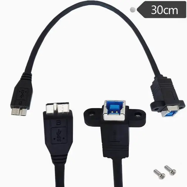 Alt view image 2 of 2 - 5Gbps speed USB3.0 Only print head with screw Data cable usb B female to micro b male conversion pair cable
