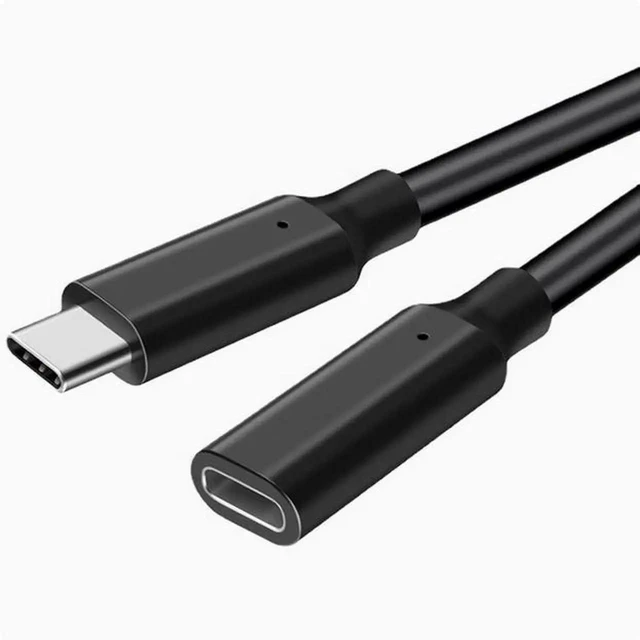 Alt view image 4 of 4 - Type-c extension cable Revolution female conversion cable USB3.2 Data cable 4K projection cable Dock hard disk connection cable Black 3m Male to Female