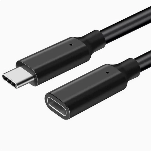 Alt view image 3 of 4 - Type-c extension cable Revolution female conversion cable USB3.2 Data cable 4K projection cable Dock hard disk connection cable Black 3m Male to Female