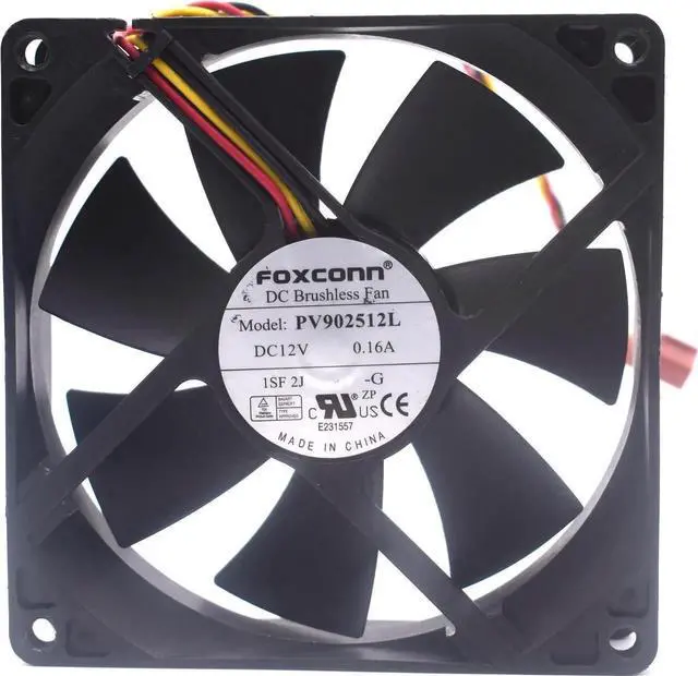 Main image of FOR FOXCONN PV902512L 9CM 12V 0.16A 3-wire 3-pin ultra-quiet cup chassis fan