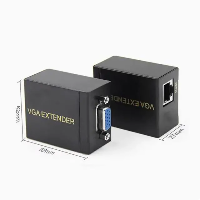 Alt view image 3 of 3 - Passive 8P8C twisted pair transmitter 60 m VGA extender vga cable extender RJ45 cable transmission