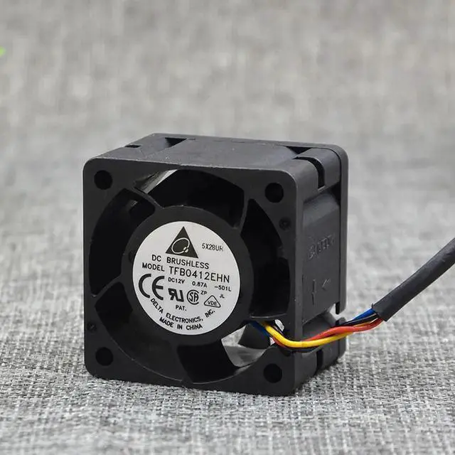 Alt view image 3 of 5 - Delta ORIGNAL 40*28MM TFB0412EHN 12V 0.87A 4 wires 4 Pins case fan,switch ,print cpu cooler