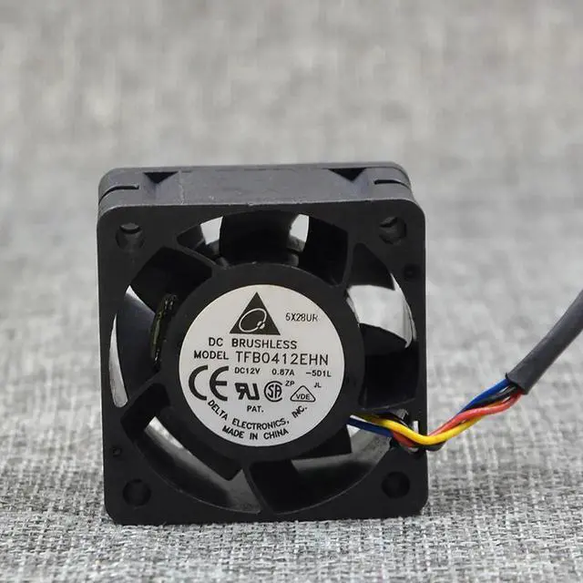 Alt view image 2 of 5 - Delta ORIGNAL 40*28MM TFB0412EHN 12V 0.87A 4 wires 4 Pins case fan,switch ,print cpu cooler