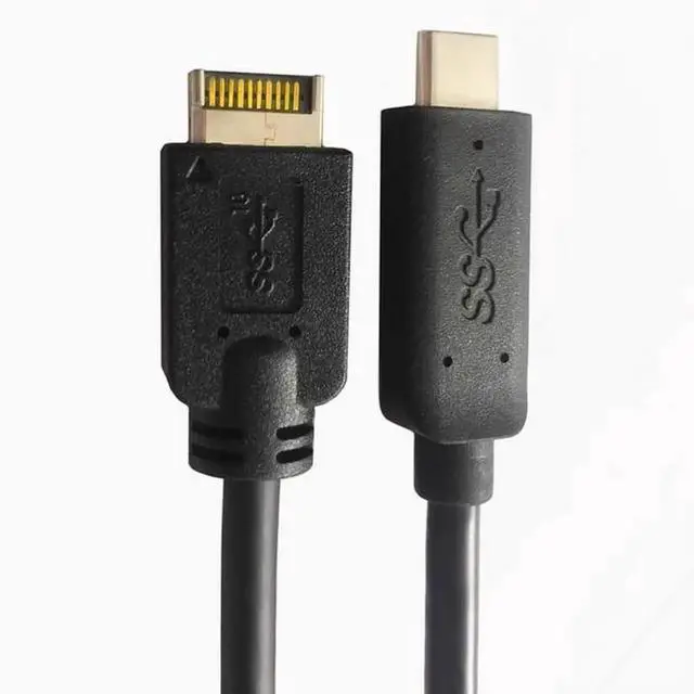 Main image of Desktop motherboard cable USB TYPE-C female TYPE E 20P male to mobile hard disk cable Black 0.5m